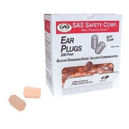 SAS SAFETY SAS Safety SAS6100 Foam Ear Plugs - Box of 200 SAS6100